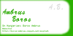 ambrus boros business card
